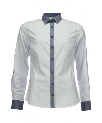 REPABLO dámská košile bílá s šedým límcem